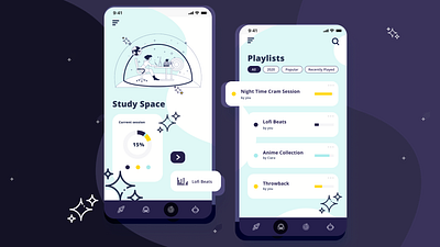 Study Space design mobile mockup space studying ui user interface