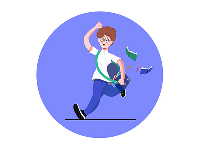 the guy is late art characterdesign design digitalart icon illustration illustrator logo social vector