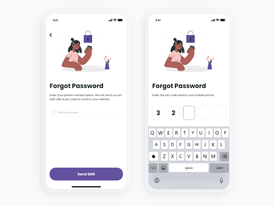 Forgot Password Screens dailyui forgot password illustration mobile ui onboarding password register reset pasword sign in ui ux uidesign uiux uiux design