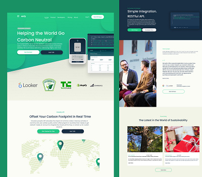 Cloverly Landing page design icon illustration minimal ui vector web website