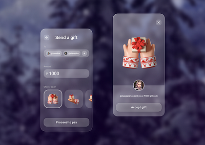 Gift app glassmorphic concept blur gift glass glassmorphic glassmorphism glassy ui ui design