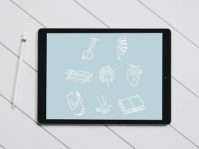 Chiropractor Icons adobe illustrator branding digital illustration health and wellness healthcare icons illustration lineart