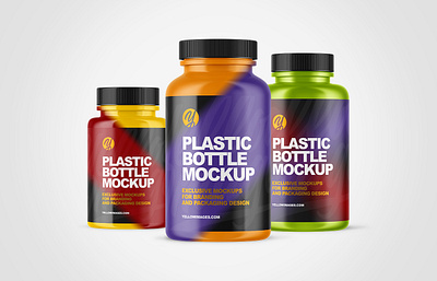 Plastic Bottle PSD Mockups 3d branding design mockup mockups pack package packaging visualization