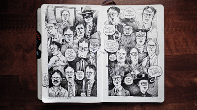 Sketchbook excerpt battlestar galactica bears beets dwight office schrute