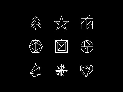 Geometric Christmas branding christmas christmas party christmas tree creative design designer festive graphic design graphics icon icon design icon set iconography logo minimal type typography