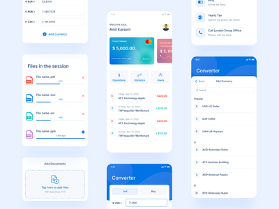 Currency Converter App app bank card banking app banking dashboard colorful concept converter currency currency exchange export mobile app mobile design ui design upload file user inteface ux design