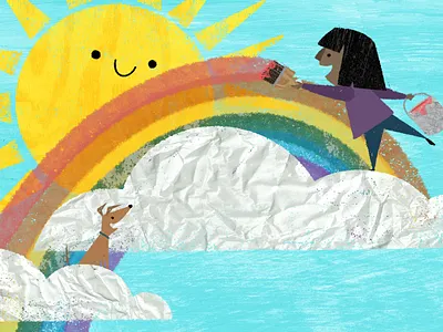 Painting a brighter tomorrow book illustration childrens book childrens book illustration childrens illustration illustration kidlit kidlitart new year photoshop picture book story textures