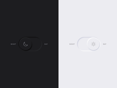 Daily UI #015 | On/Off switch black and white clean design clean ui daily ui 15 dailyui dailyui 015 dailyuichallenge dark dark ui day mode day night minimal neumorphic neumorphic design neumorphism ui night night mode on off on off switch