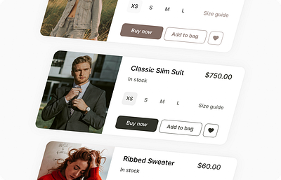 Minimal Product Cards card design cards cards ui component minimal product page simple store design ui ui component webdesign