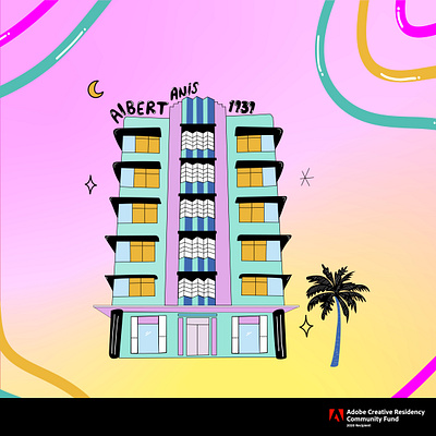 Art Deco Miami 3 adobe adobe illustrator architecture artdeco illustration illustrator on ipad lettering miami