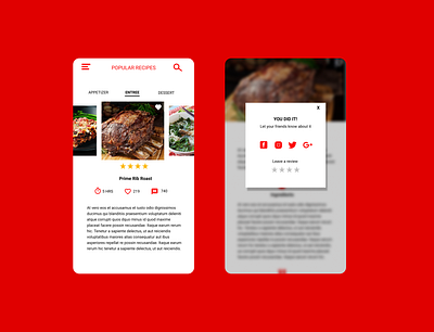 Popular Recipes delivery app design food app ui ux