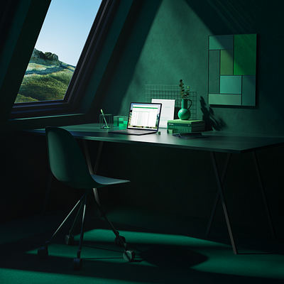 The Emerald Room 3d 3ddesign cinema4d colorpop colour contemporaryspaces designinspiration emerald excel interiordesign lushgreen maxon microsoftdesign motiongraphics objectdesign octane octanerender styleframe tonality ux