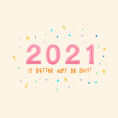 2021 🎉 colourful fun illustration procreate type