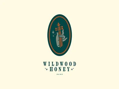 Wildwood Honey Band Identity badge band branding design idenity illustration lettering logo rustic typography