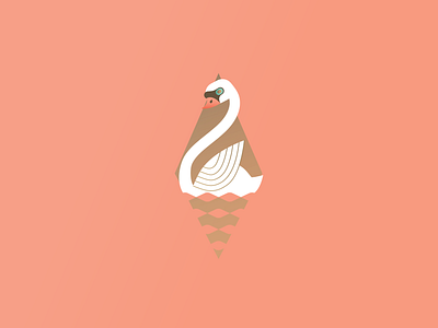 Swan Swimming 12 days of christmas art deco christmas festive holiday illustration swan vector