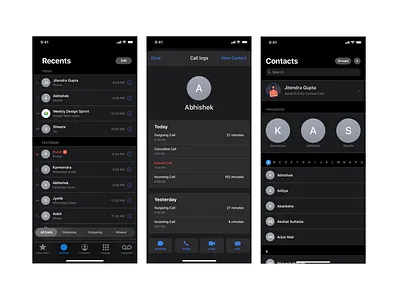 iOS Phone & Contact app concept redesign app concept app design concept design illustration ios 14 ios app design ios design ui ux
