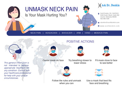 Unmask Neck Pain 02 branding clean design flat icon illustrator