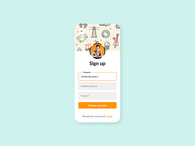 DailyUI 001 || Sign up form for Social media app app debut design mobile ui signup ui uidesign uiux