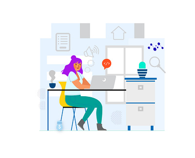 Illustartions Re ver 2 Work from Home Hub app branding clean icon illustration illustrator logo minimal ui vector