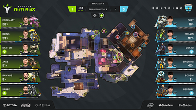 Overwatch Broadcast 2D Map Overview blizzard blizzard entertainment esports game app overwatch spectator