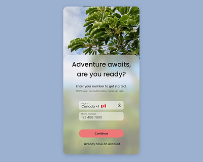 Daily UI Challenge 001 dailyui dailyui 001 dailyuichallenge glassmorphism phone number sign up sign up number