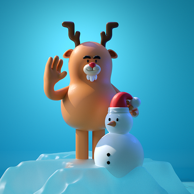 rudolph 3d c4d christmas cute holidays illustration