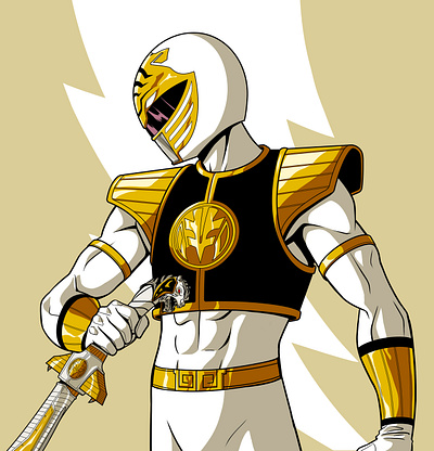 Kiba Ranger 90s art direction character design comics design illustration mmpr panama power rangers super sentai white ranger