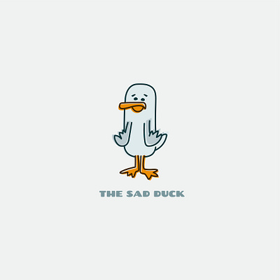 The sad duck artwork branding design character design flat design flat illustration illustration logo logo design logotype vector