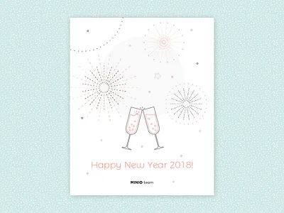 Happy New Year's 2018 celebrate happy holidays holiday card holidays holidayseason illustration new year new years eve