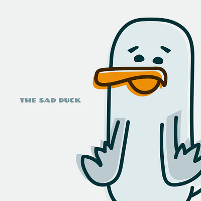 The sad duck #2 artwork brand identity branding character design drawing icon illustration logo logo design logotype vector