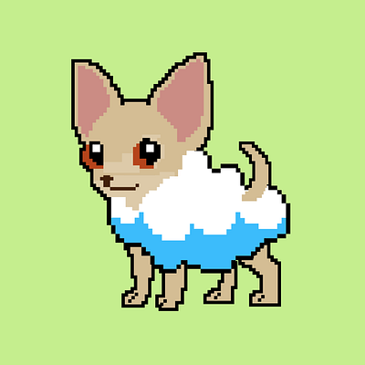 Cloud Chu Chu 8bit dog illustration vector