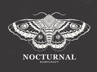 Nocturnal Surfcraft Concept Logo branding design illustration logo logo design surf logo surfing