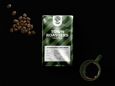 TOWN ROASTERS COFFEE branding coffee design graphic design illustration logo packaging roasters vintagebranding