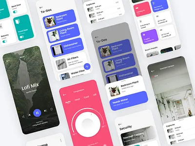 Smart Home iOS App app blue color home ios minimal minimalist smart home ui ux