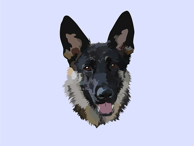 Keeva the Rescue German Shepherd Portrait animal animalportrait customart design designer germanshepherd gift graphicdesign gsd illustration illustrator personalizedart pet petportrait portrait portrait illustration portraits vector