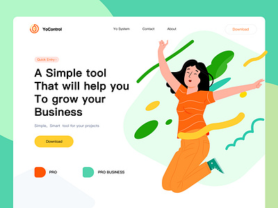 Web UI I Yocantrol Landing page branding illustration landing page ui web design