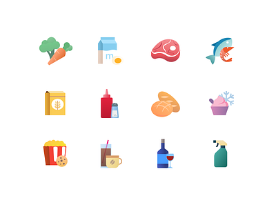 Food categories app category design food illustration ui ux