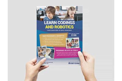 Printable Learn Coding Education Flyer advertisement advertising branding business business flyer corporate corporate business flyer design flyer flyer design