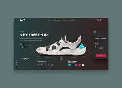 Nike Dark Mode app design design nike shoes ui ui design ux web web design