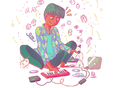 Bio song illustration bacteria music