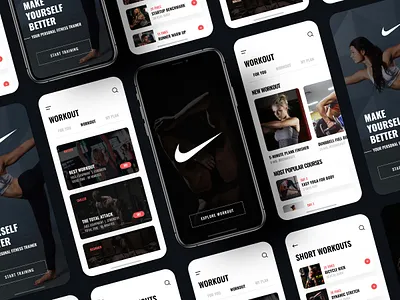 Nike Workout App fitness fitness app fitness club gym gym app mobile app mobile application nike nike running train training training app trainings workout workout app workout tracker workouts