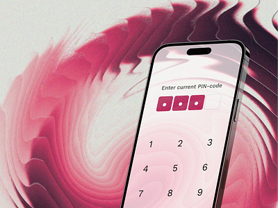 A screen to enter security PIN app code design figma interface mobile pin pincode pink screen security ui