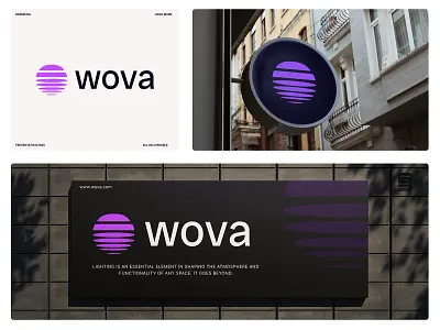 Wova Lighting logo design and brand identity branding building design identity illumination interior design letter mark monogram light light logo lighting logo logo design spark lighting logo star w w logo design wova