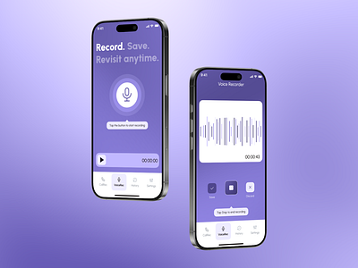 Call&Voice Recorder iOS App app apple design dictaphone ios iphone mobile record sound ui ux voice