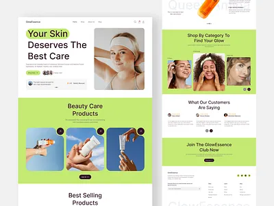 Skin Care Product Website ( Minimal Design Version ) beautyproduct landingpage skin ui uiux