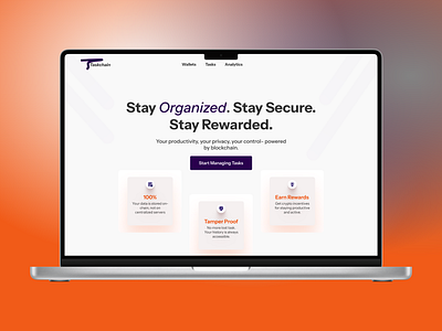 TaskChain: Web3 To-Do list Website branding design figma illustration landing page logo ui ux web design website