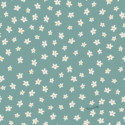 White flowers on pastel green background art licensing cute flowers digital illustrationn easter collection easter design easter gift fabric gift wrap pastel green repeat pattern seamless pattern soft green spring collection stationery illustration wallpaper