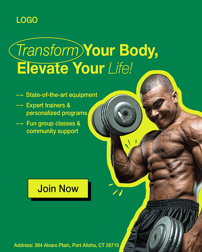 Gym Ads design motion graphics ui