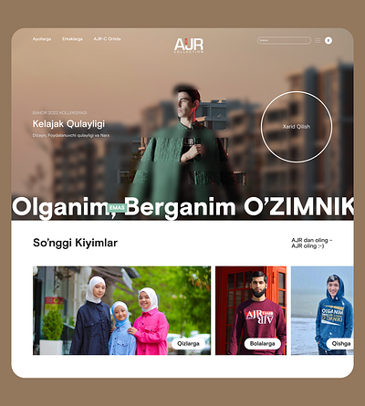 Web Design for AJR Collection ajr collecion brown luxury minimalism premium ui ux uzbekistan wear