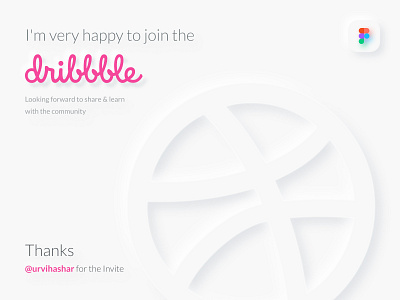 Thank You !! design dribble figma first hello hello dribble invitation invite light minimal neumorph neumorphism neumorphism ui thanks thankyou ui